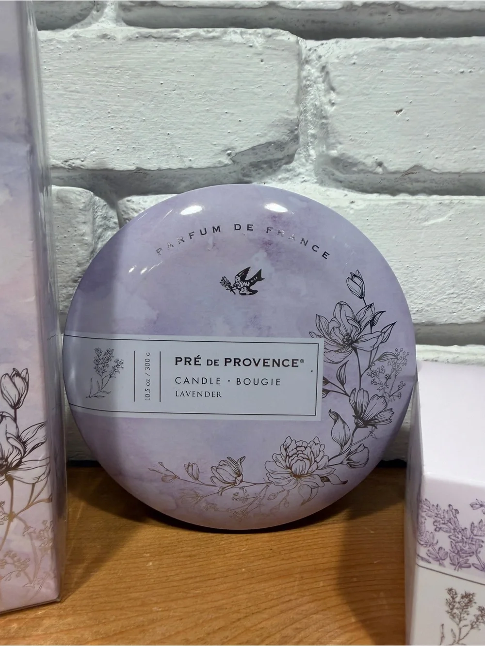 Pré de Provence Lavender Gift Set Candle Body Butter Reed Diffuser 3-Piece NIB